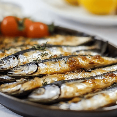 Anchois marinés et cuits au four
