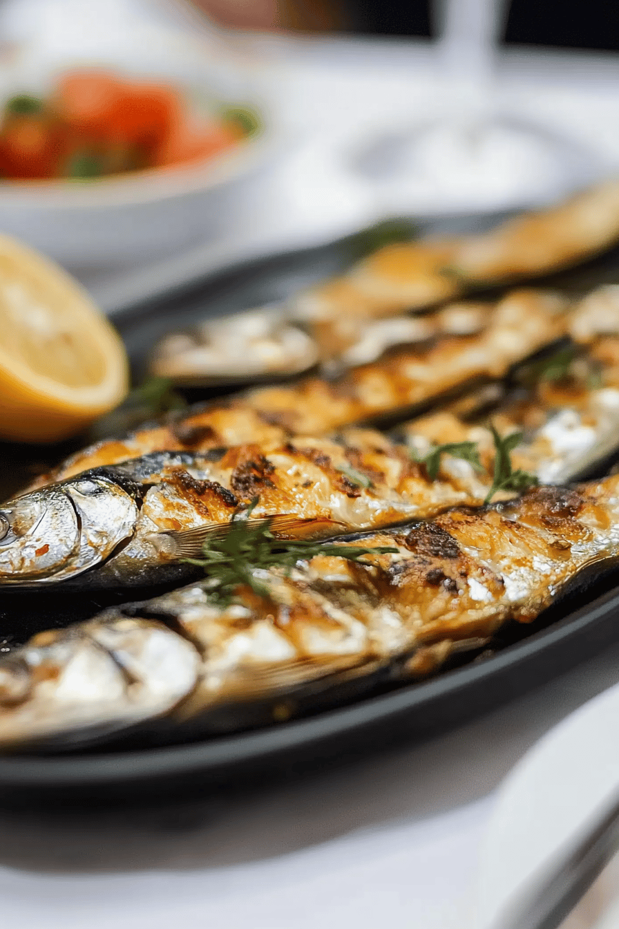 Anchois marinés et cuits au four Final Dish Presentation