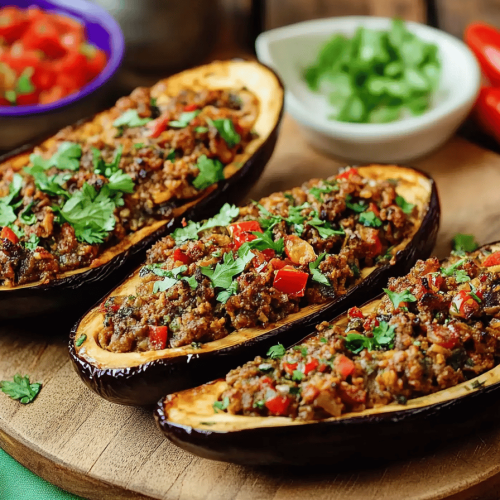 Aubergines Farcies à la Viande Hachée