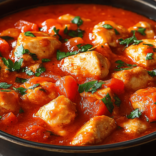 Blanc de poulet en sauce tomate crémeuse