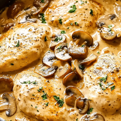 Blanquette de poulet aux champignons facile.