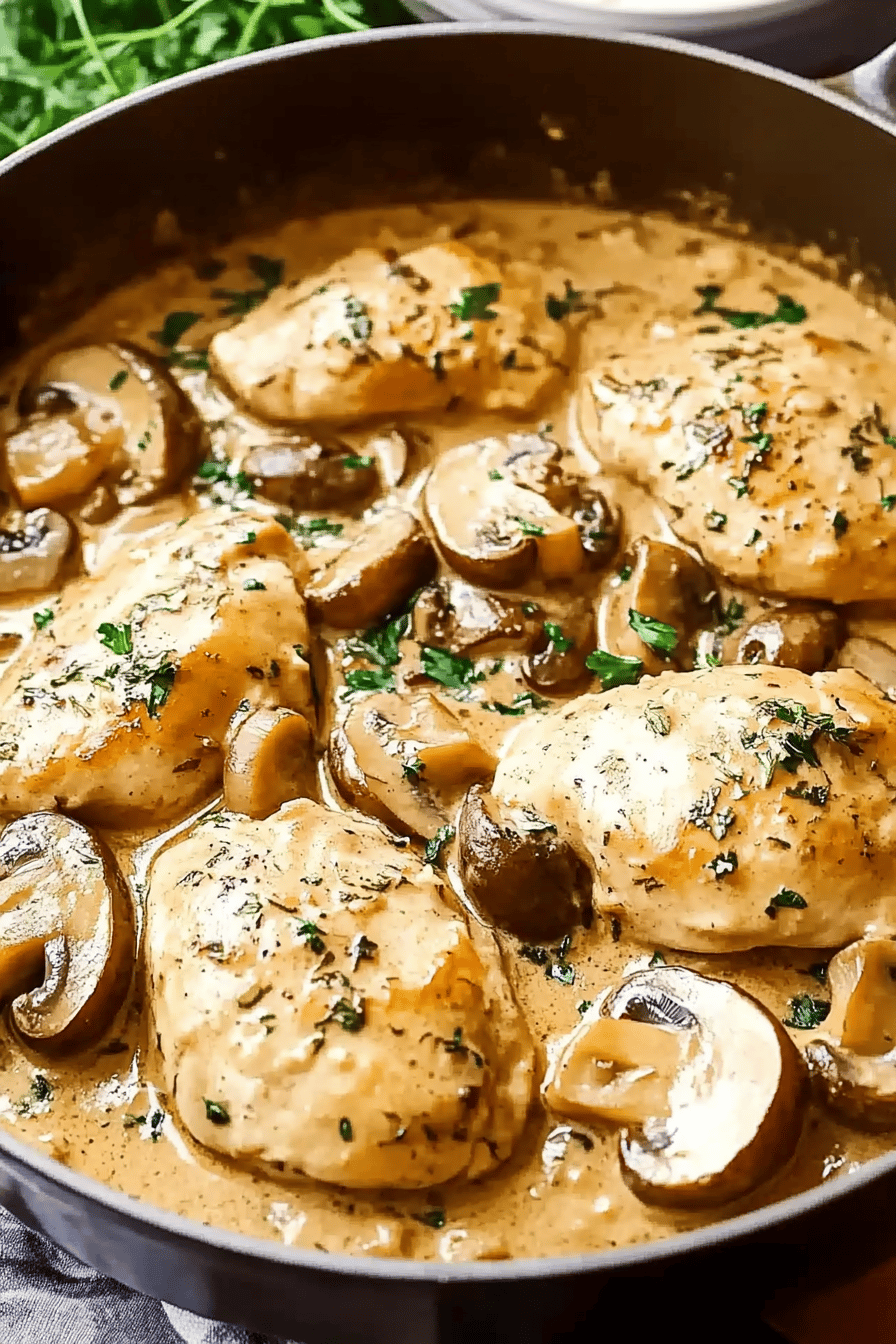 Blanquette de poulet aux champignons facile. Final Dish Presentation
