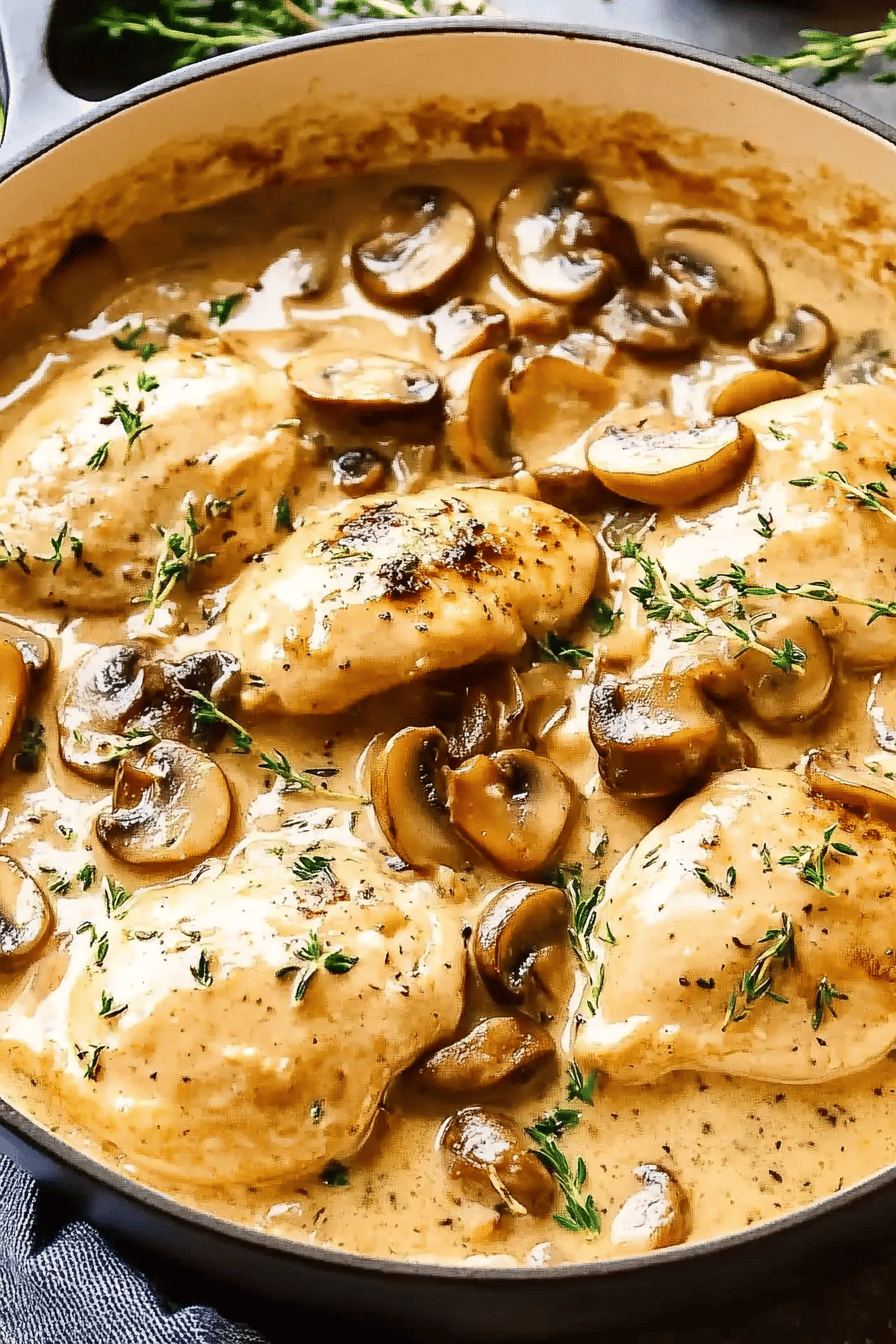 Blanquette de poulet aux champignons facile. Final Dish Presentation