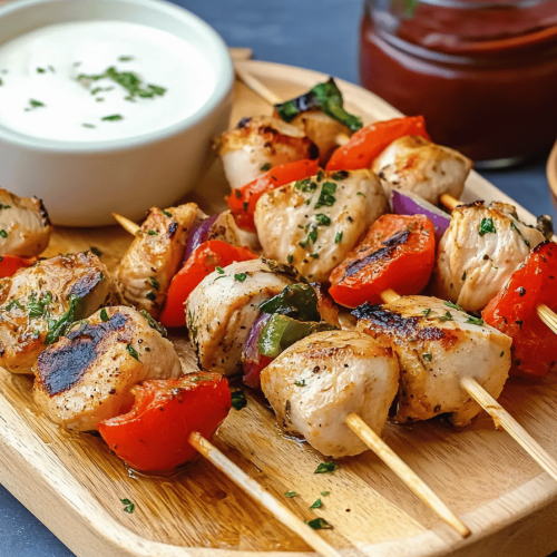 Brochettes de poulet marinées au yaourt et herbes