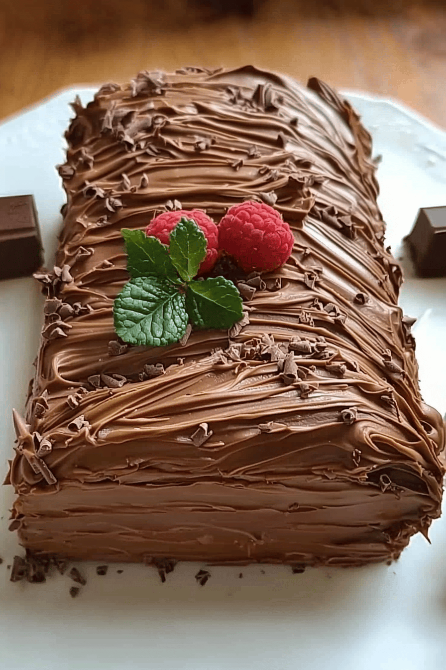 Bûche Légère au Chocolat: Une Recette Facile et Délicieuse Final Dish Presentation