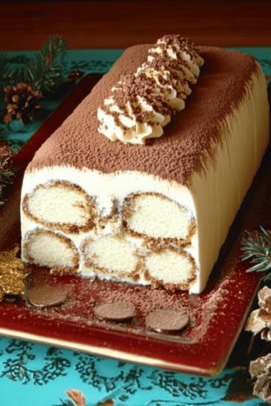Bûche glacée Tiramisu Thermomix Final Dish Presentation