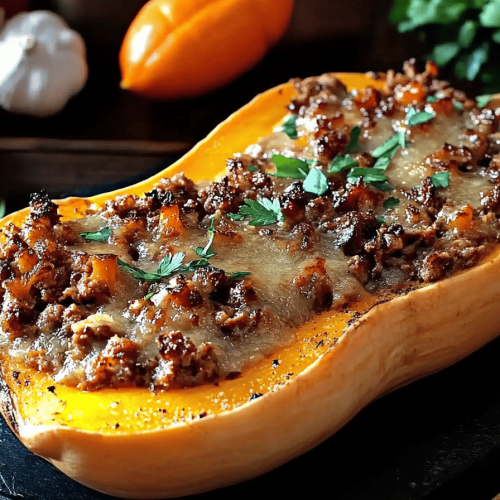 Butternut farcie à la viande hachée facile