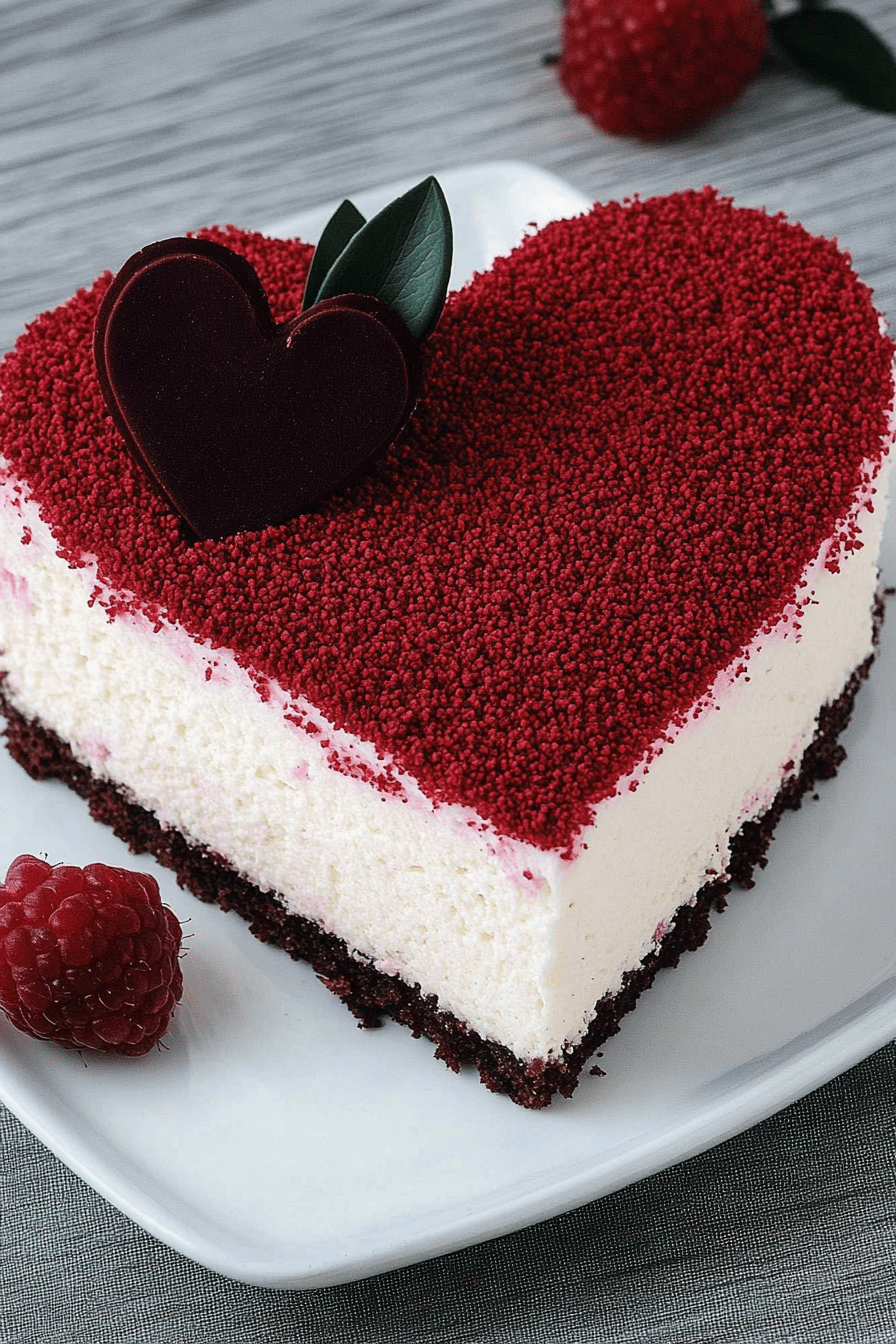 Cheesecake aux fraises en coeur pour la Saint-Valentin Final Dish Presentation