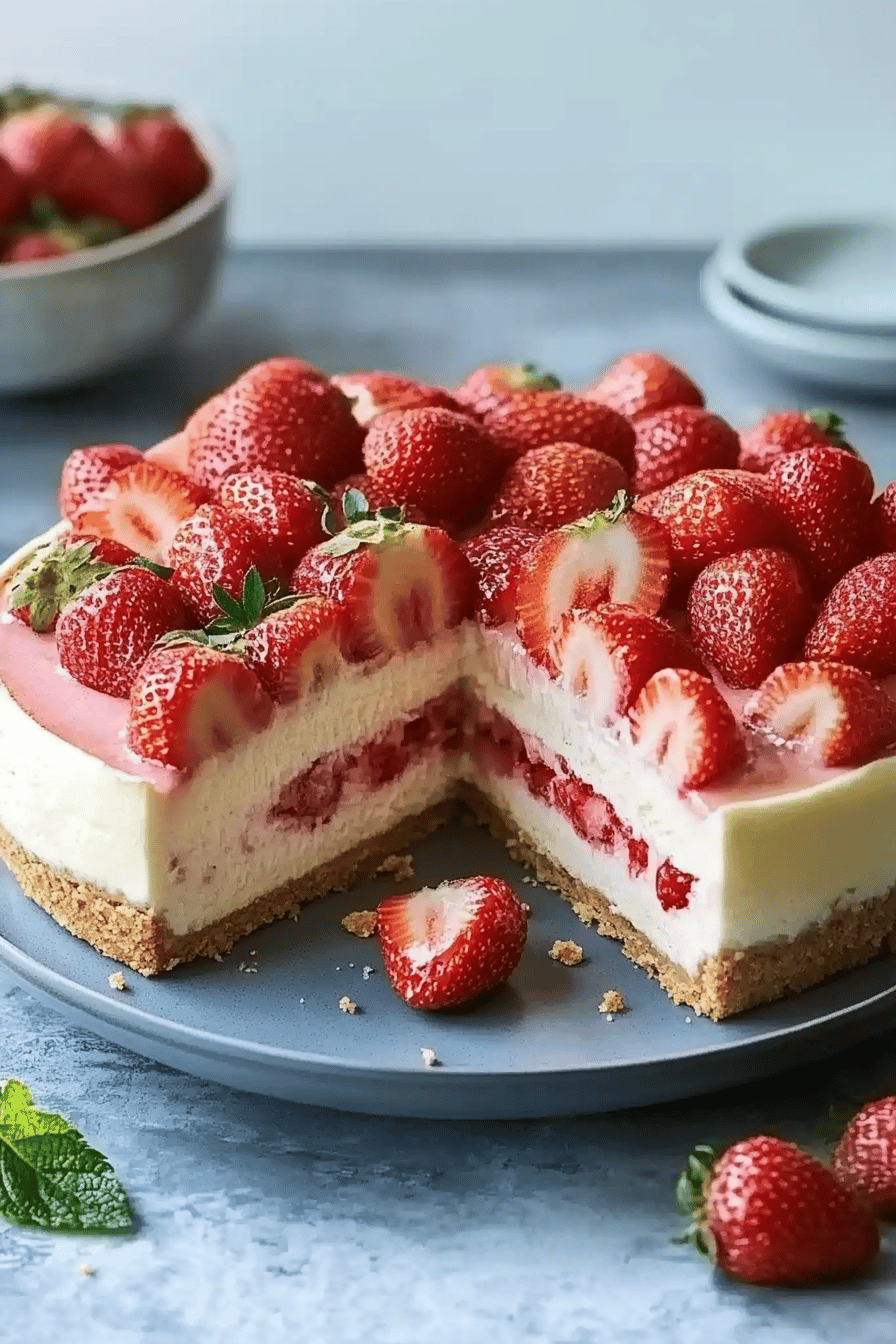 Cheesecake aux fraises facile et délicieux ingredients