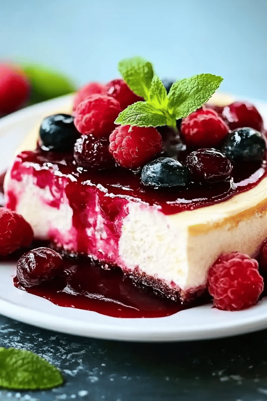 Cheesecake aux fruits rouges facile Final Dish Presentation