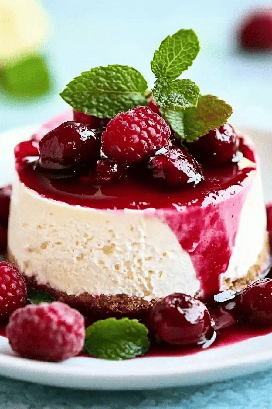 Cheesecake aux fruits rouges facile Final Dish Presentation