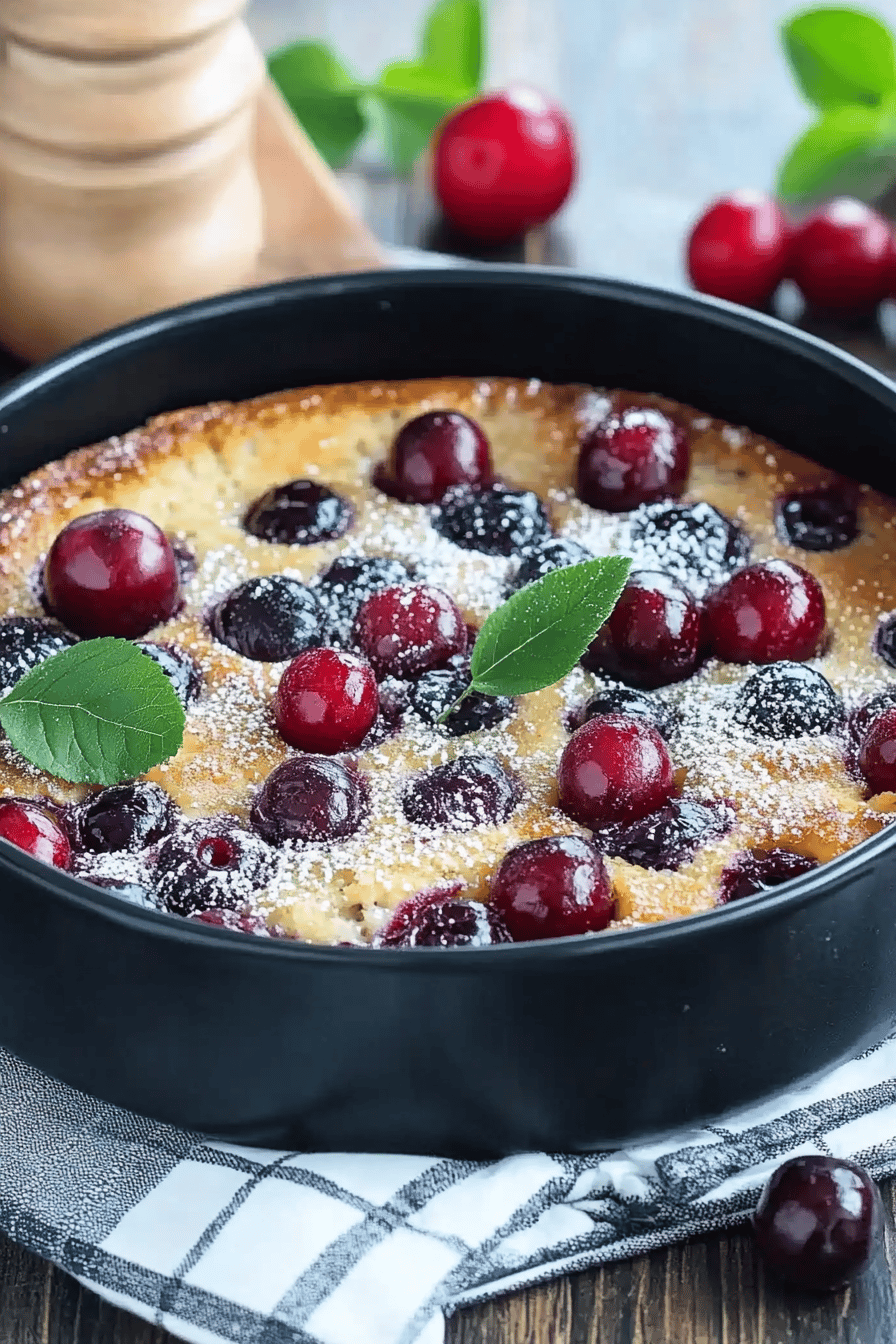 Clafoutis aux Cerises Sans Gluten Final Dish Presentation