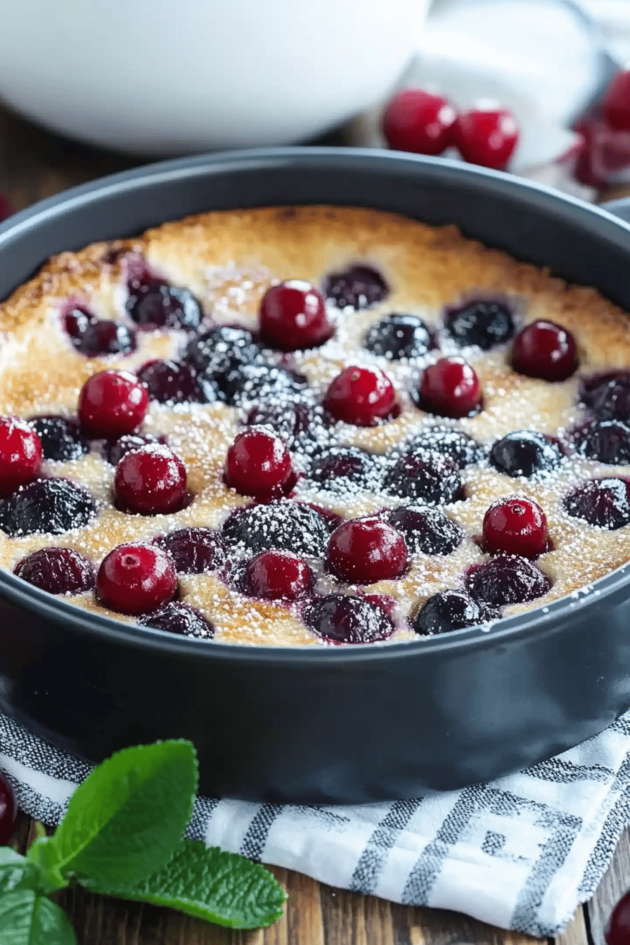 Clafoutis aux Cerises Sans Gluten Final Dish Presentation