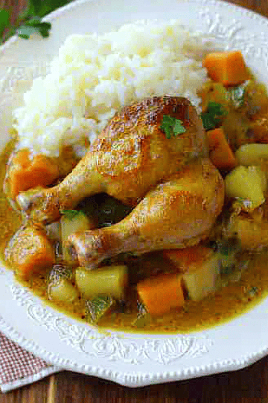 Colombo de poulet léger Final Dish Presentation
