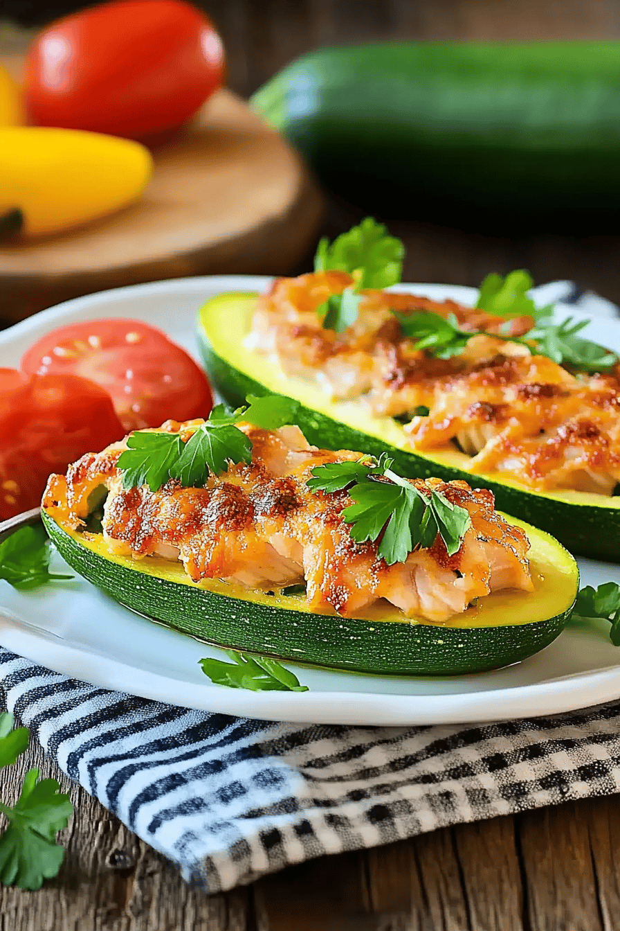 Courgettes Farcies au Saumon: Un Régal Simple Final Dish Presentation