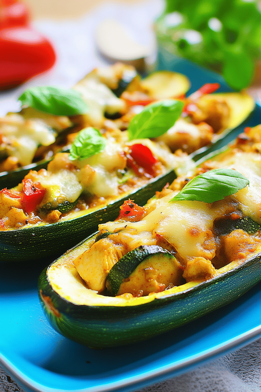 Courgettes farcies au poulet curry Final Dish Presentation