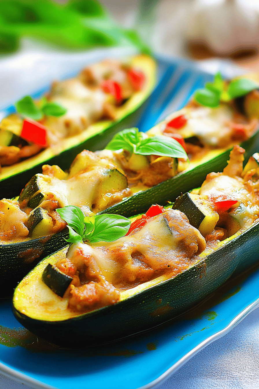 Courgettes farcies au poulet curry Final Dish Presentation