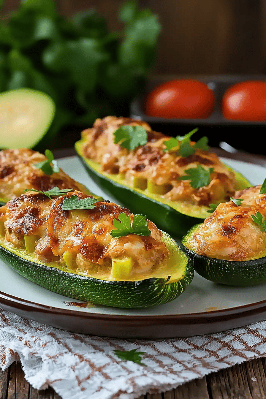 Courgettes farcies au poulet facile Final Dish Presentation