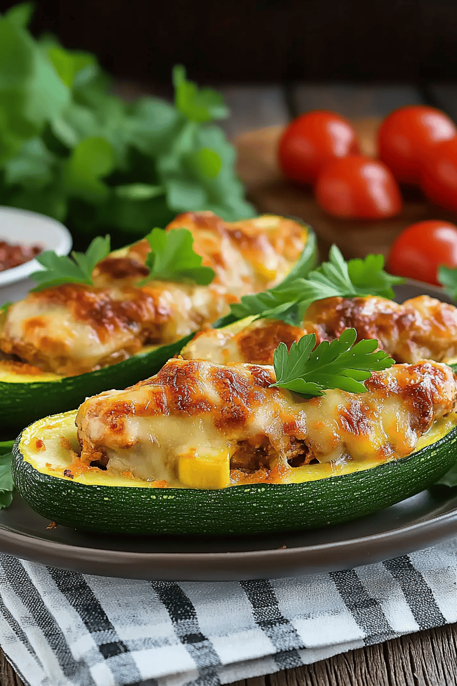 Courgettes farcies au poulet facile Final Dish Presentation