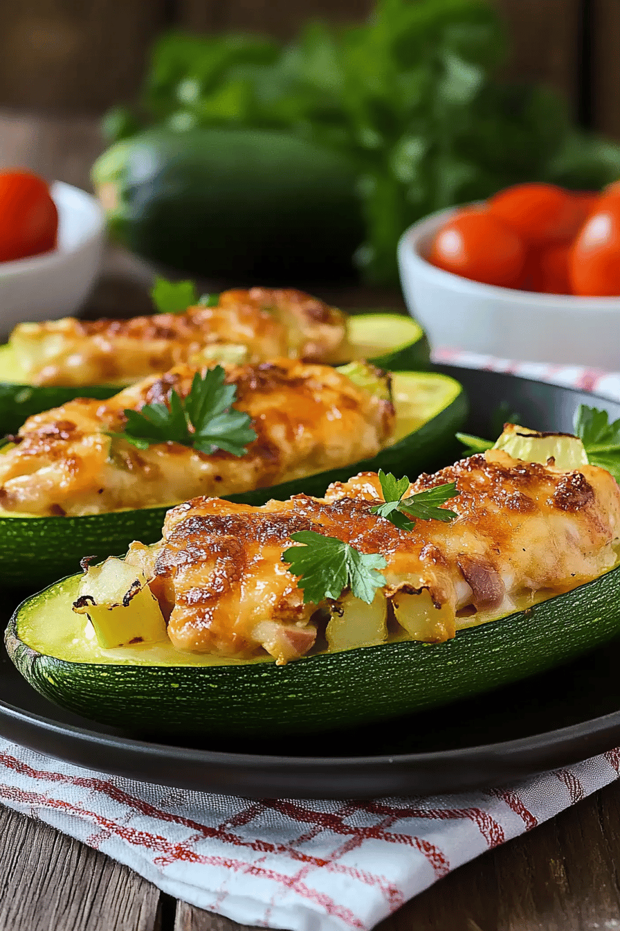 Courgettes farcies au poulet facile ingredients