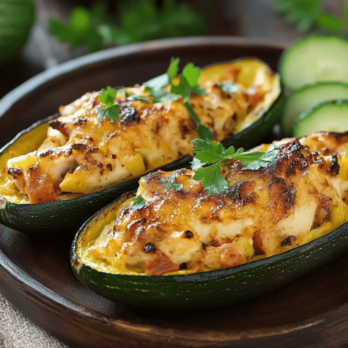 Courgettes farcies au poulet faciles et délicieuses