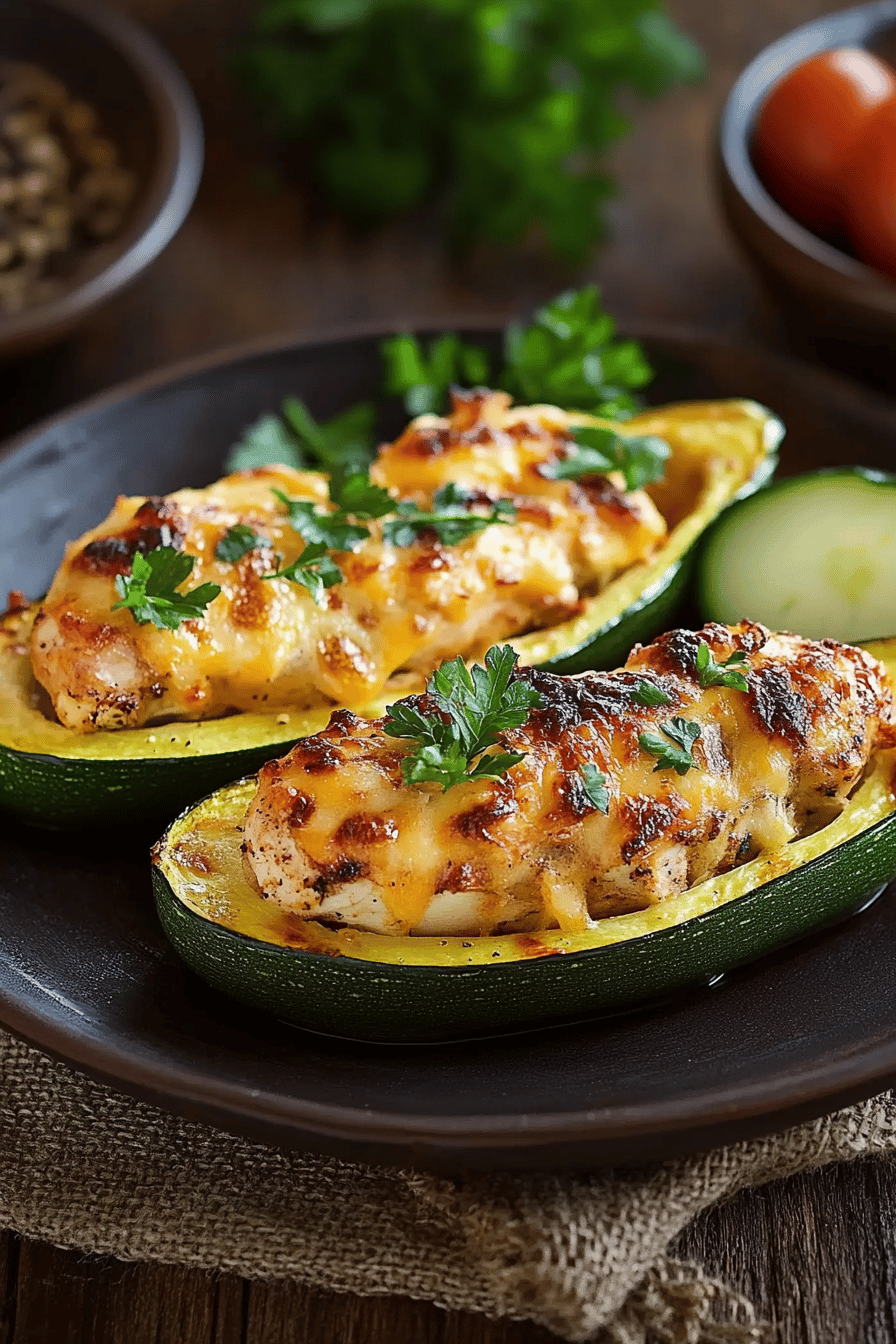 Courgettes farcies au poulet faciles et délicieuses ingredients