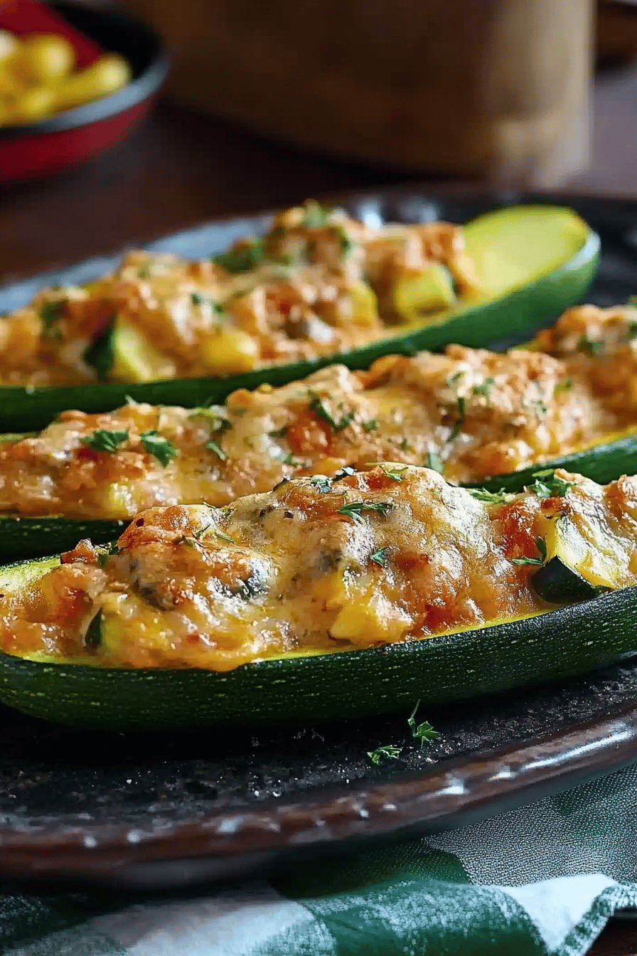 Courgettes farcies au thon faciles Final Dish Presentation