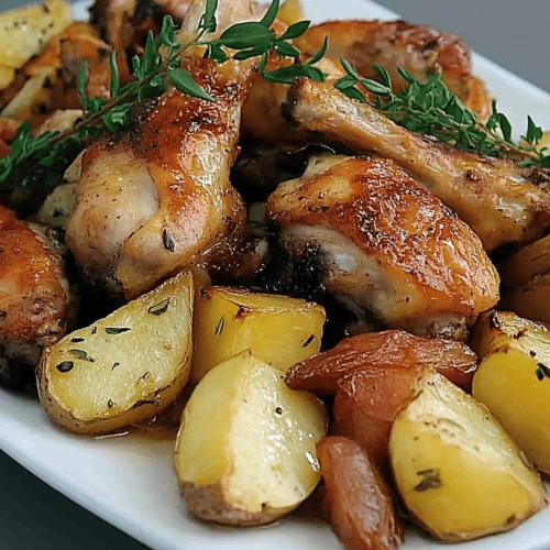 Cuisses de poulet et pommes de terre au four
