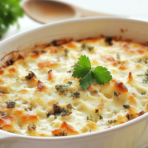 Gratin de chou-fleur et poulet savoureux