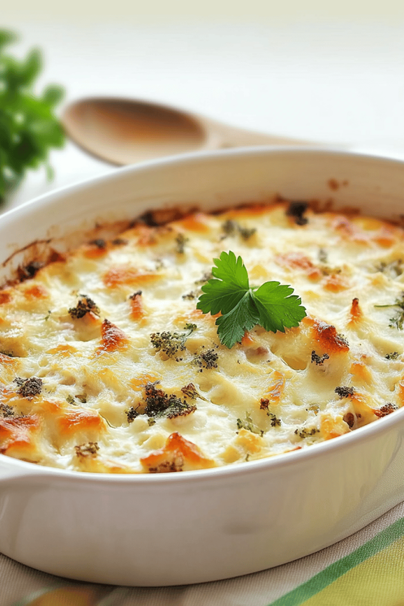 Gratin de chou-fleur et poulet savoureux