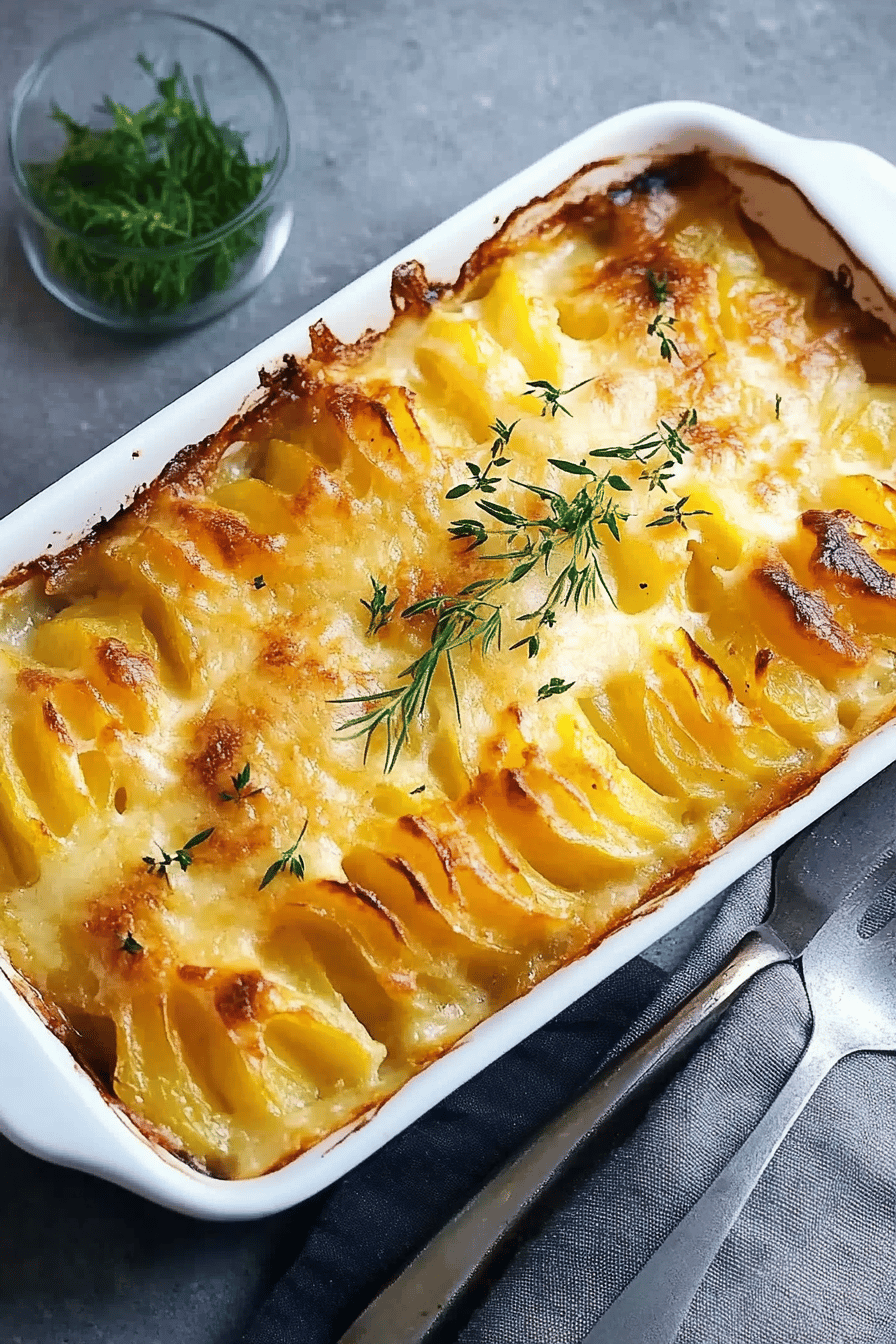 Gratin de pomme de terre au saumon facile Final Dish Presentation