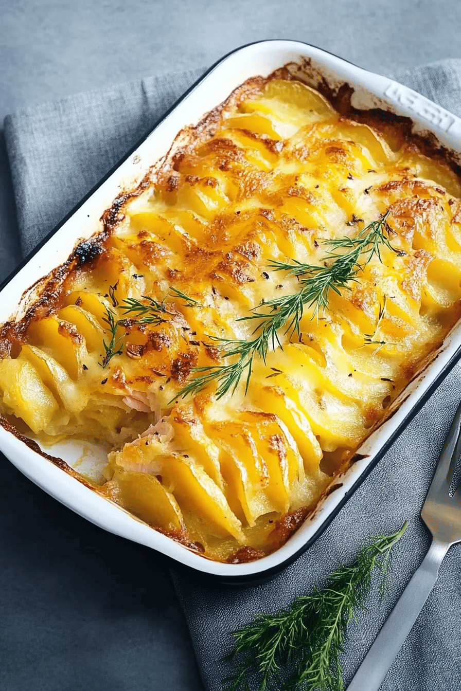 Gratin de pomme de terre au saumon facile Final Dish Presentation