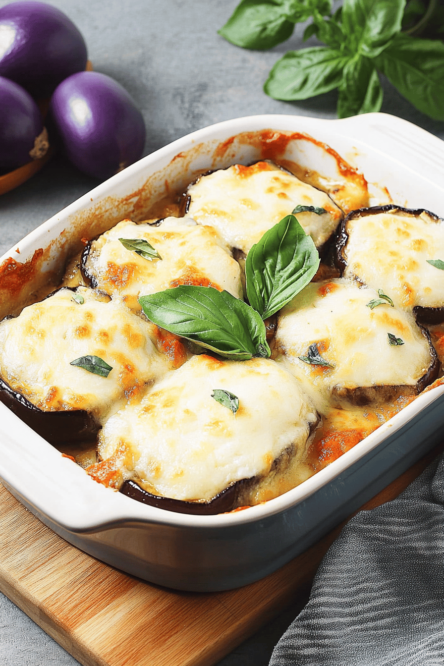 Gratin léger d'aubergines à la mozzarella facile Final Dish Presentation