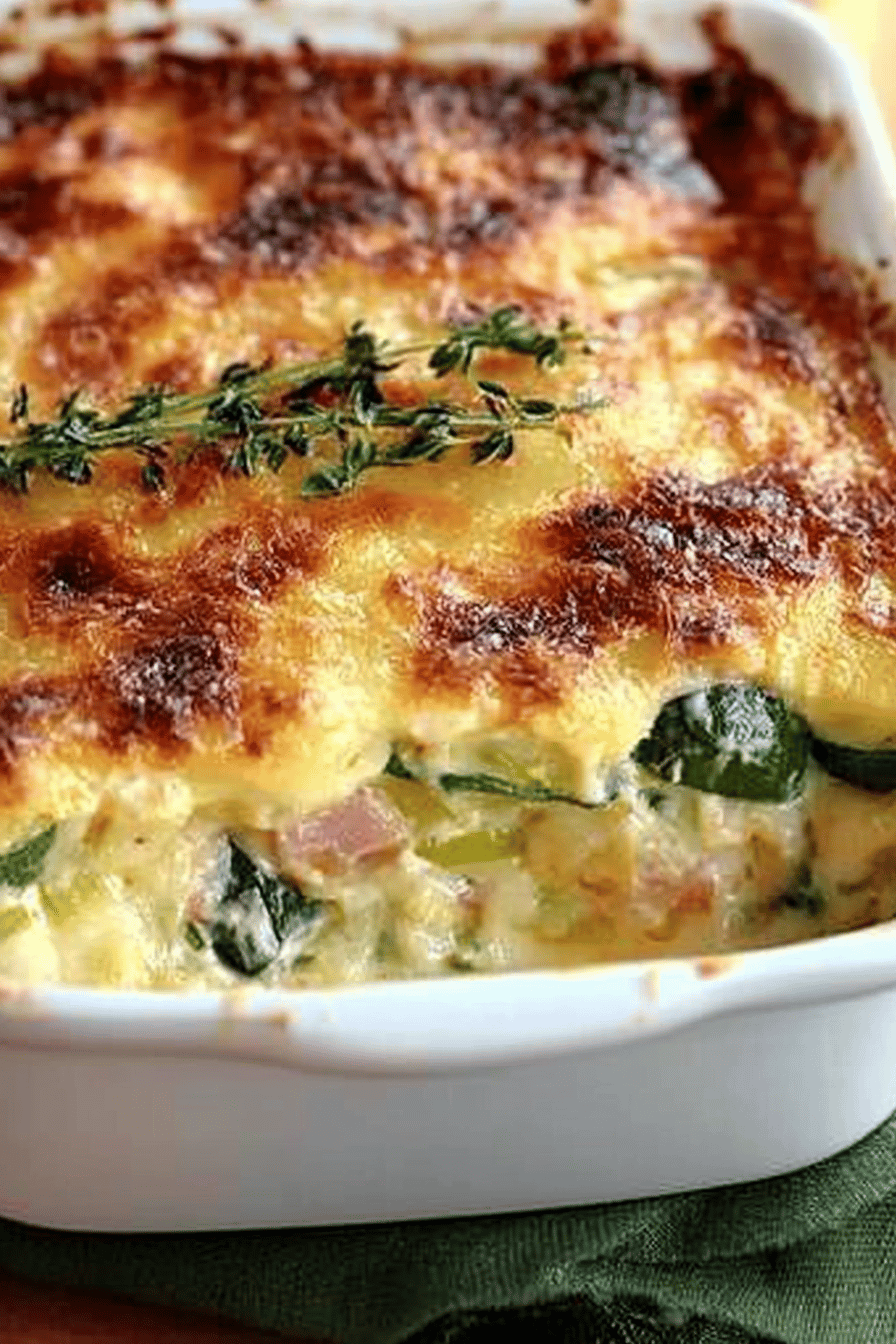 Gratin léger de courgettes au jambon Final Dish Presentation