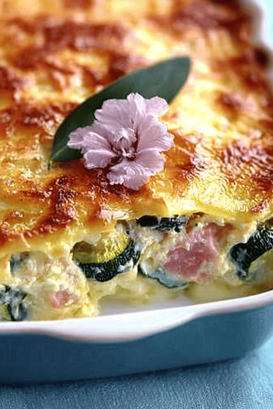 Gratin léger de courgettes au jambon ingredients