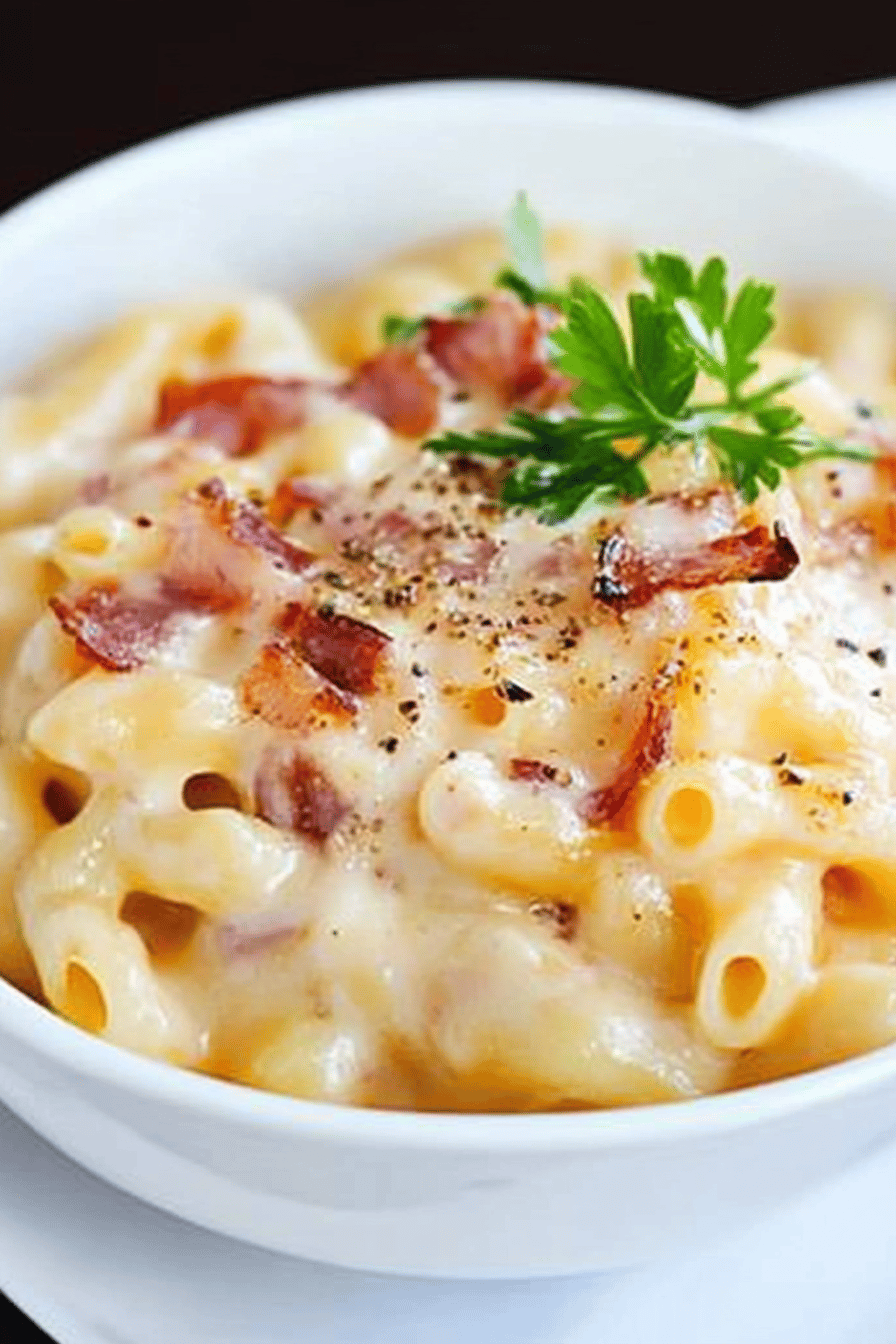 Macaronis au fromage et bacon Thermomix Final Dish Presentation