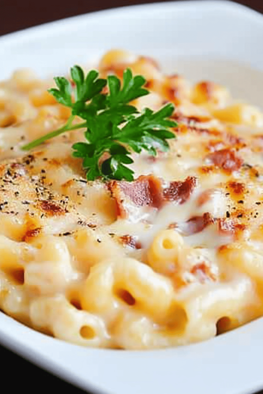 Macaronis au fromage et bacon Thermomix Final Dish Presentation