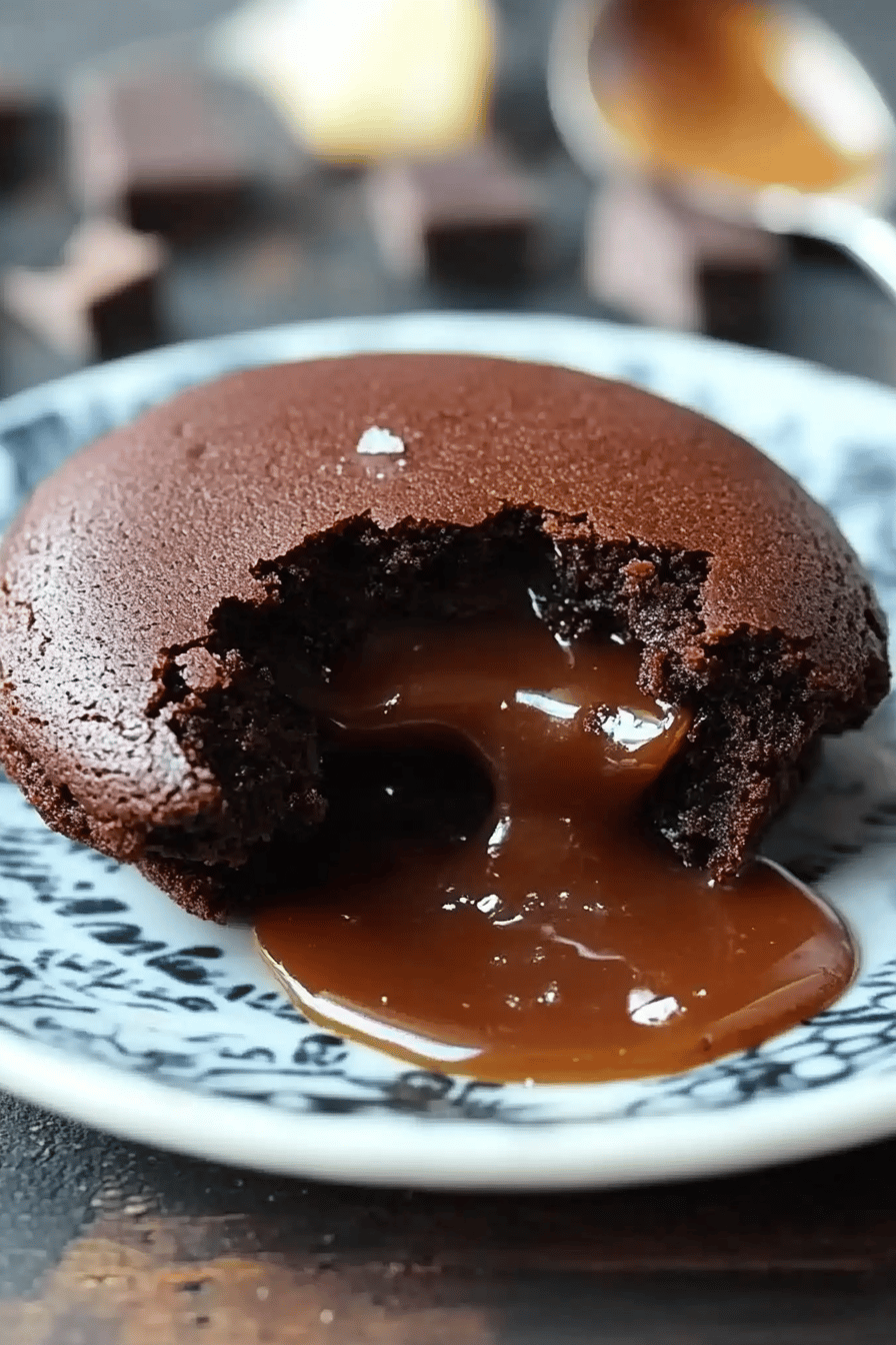 Moelleux au chocolat et cœur caramel beurre salé au Thermomix Final Dish Presentation