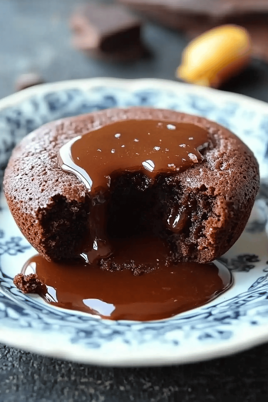 Moelleux au chocolat et cœur caramel beurre salé au Thermomix Final Dish Presentation