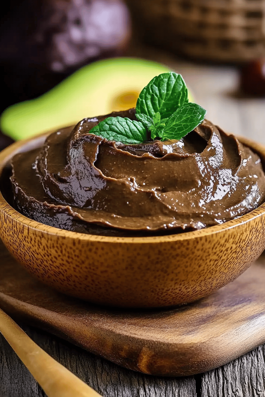 Mousse Chocolat-Avocat à IG Bas Final Dish Presentation