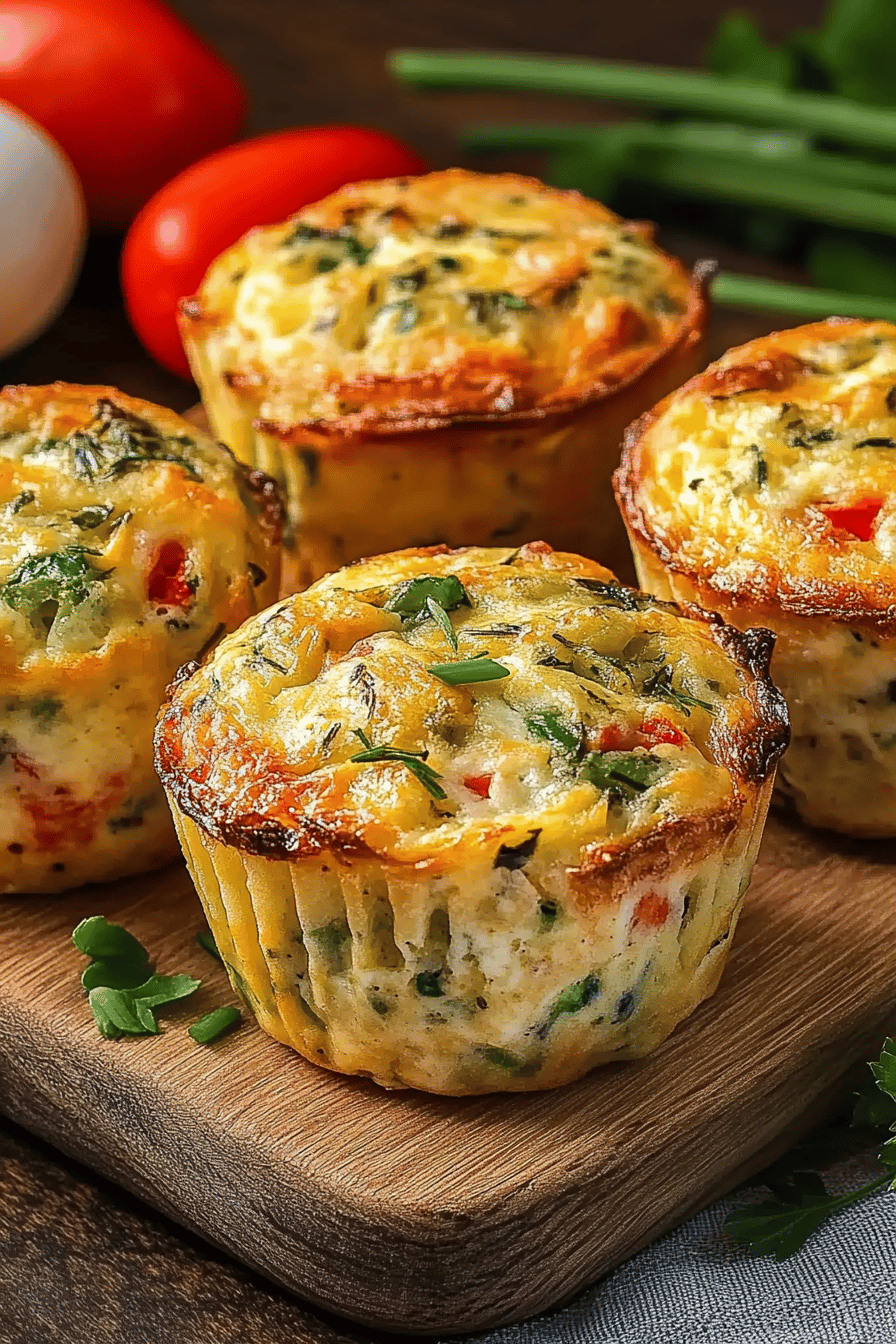 Muffins Légumes, Œuf et Chèvre Faciles Final Dish Presentation