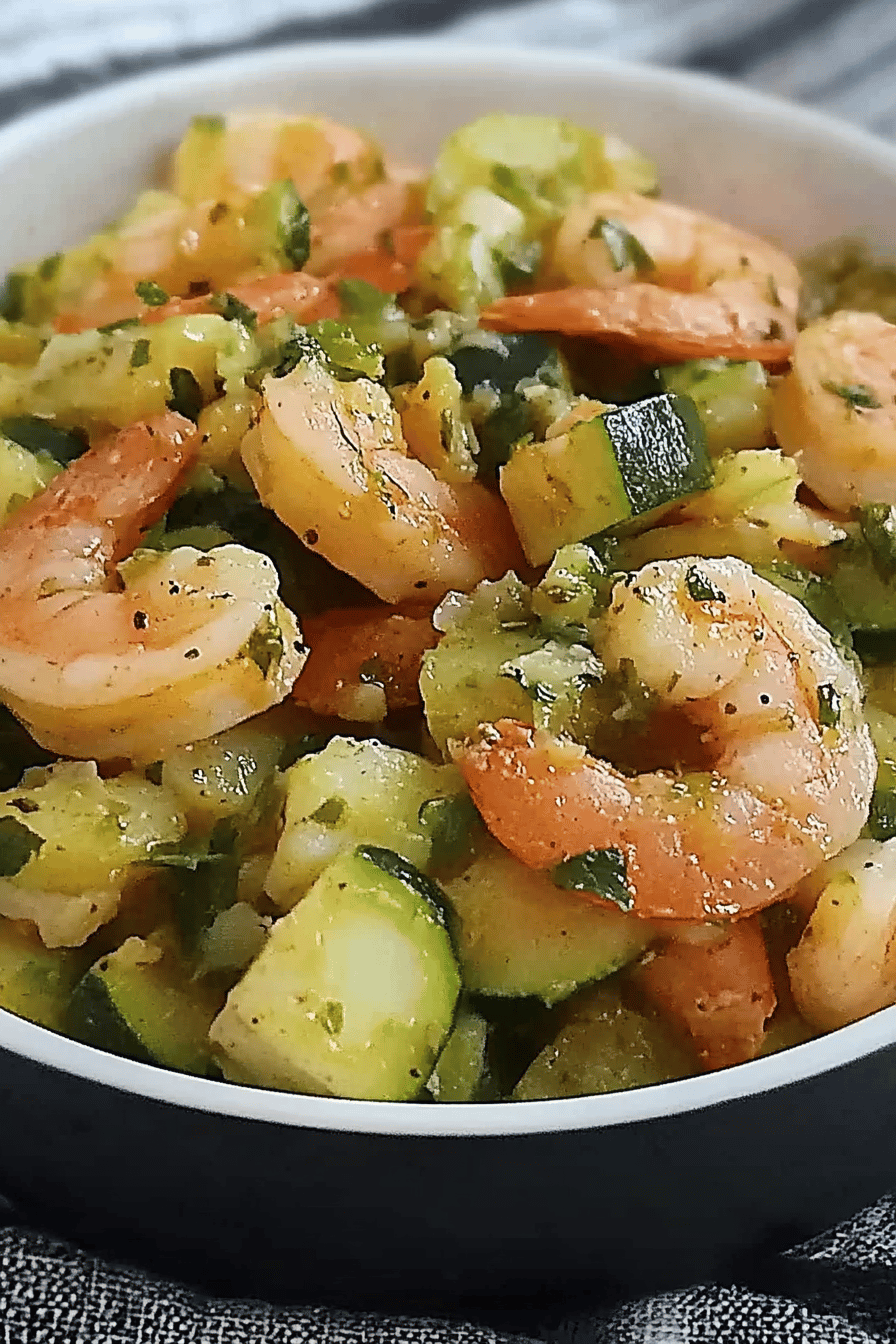 Poêlée Crevettes et Courgettes Facile Final Dish Presentation