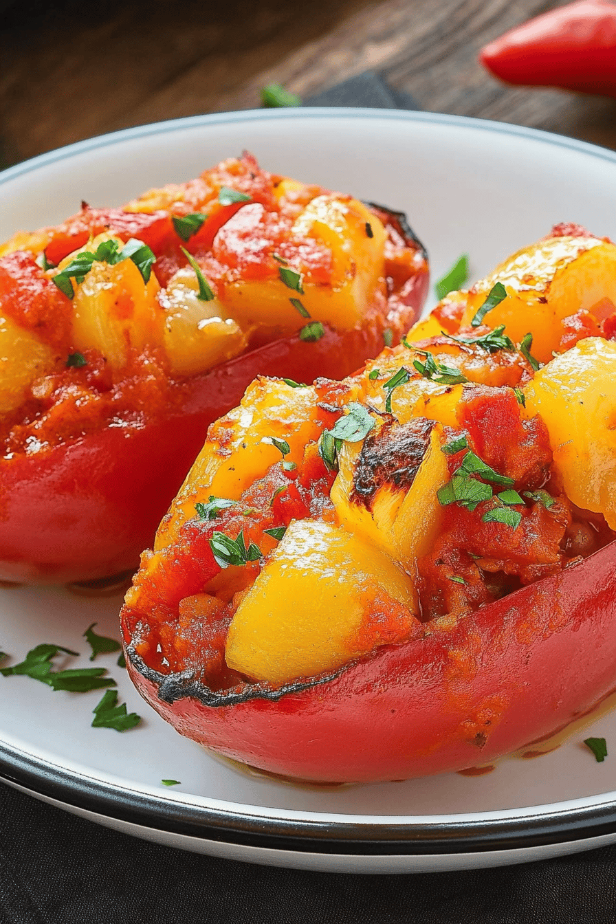 Poivrons Farcis au Chorizo Faciles et Gourmands ingredients