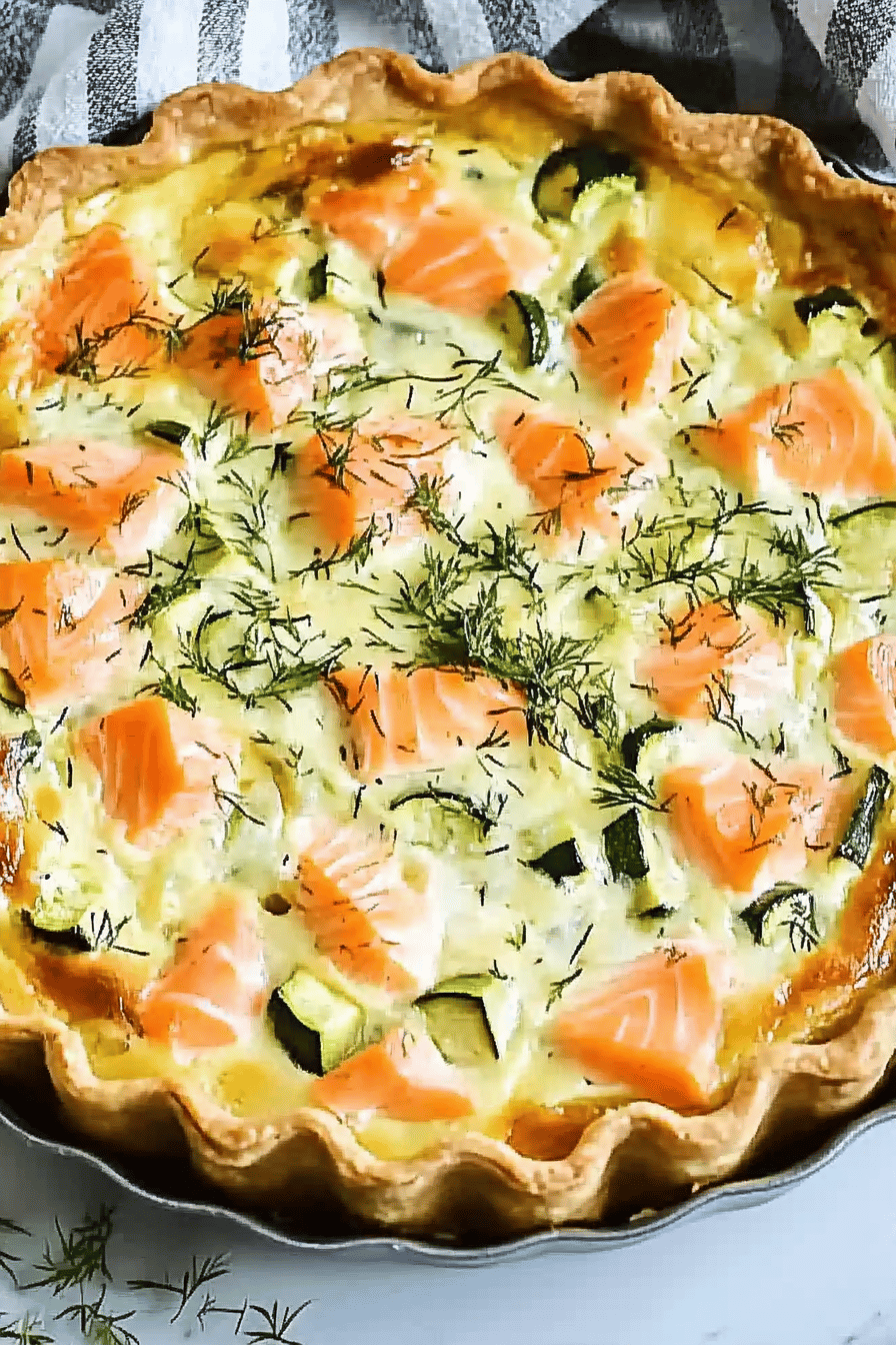 Quiche Courgettes et Saumon Facile Final Dish Presentation