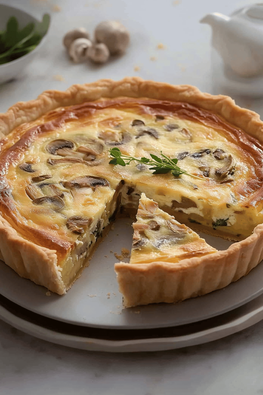 Quiche Thon-Champignons en < 30 min Final Dish Presentation