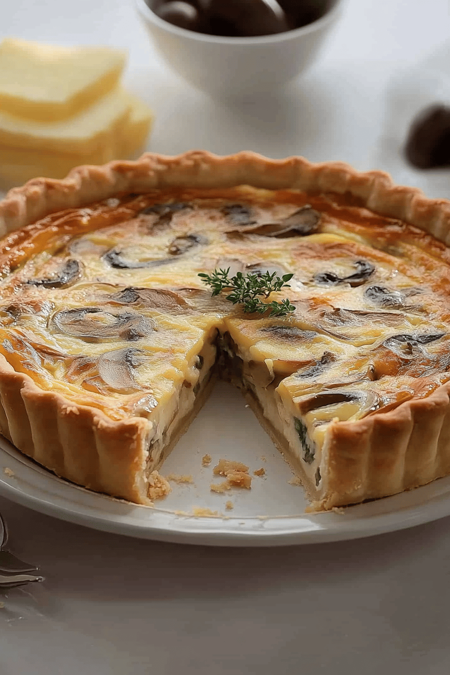 Quiche Thon-Champignons en < 30 min Final Dish Presentation