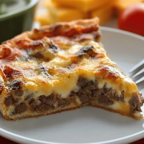 Quiche à la viande hachée et cheddar