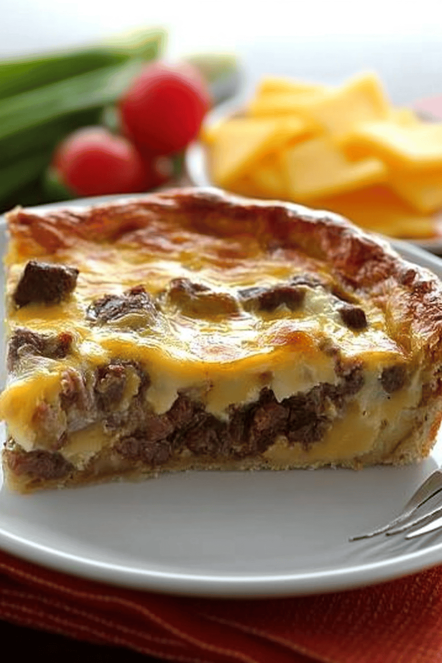 Quiche à la viande hachée et cheddar Final Dish Presentation