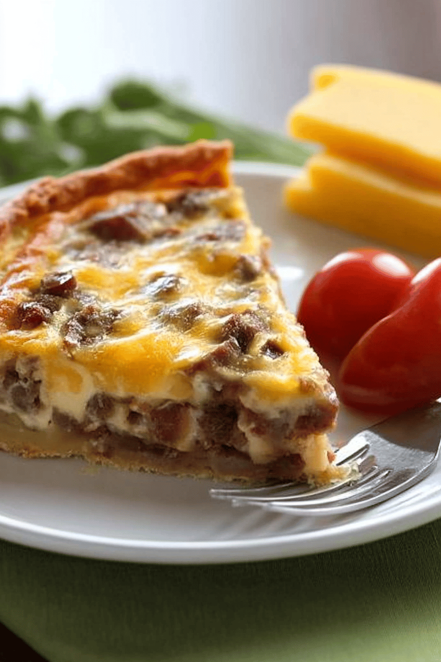 Quiche à la viande hachée et cheddar Final Dish Presentation