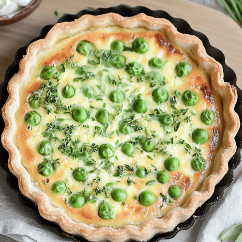 Quiche aux Petits Pois et Feta: Recette Printanière